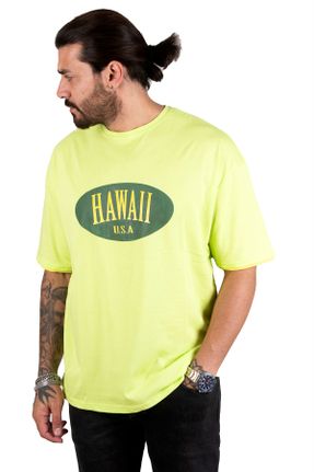 تی شرت سبز مردانه اورسایز یقه خدمه پنبه (نخی) پوشاک ورزشی کد 322276961