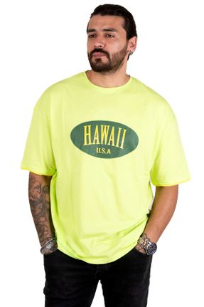 تی شرت سبز مردانه اورسایز یقه خدمه پنبه (نخی) پوشاک ورزشی کد 322276961