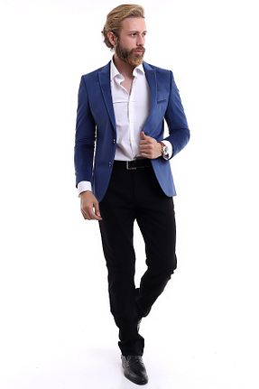 کت بلیزر آبی مردانه پارچه Genel Markalar - کد 678092445