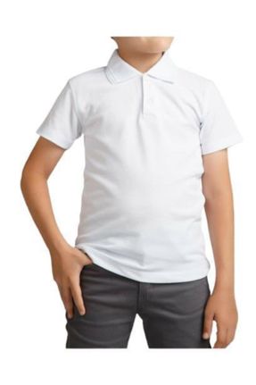 تی شرت سفید بچه گانه یقه پولو کد 368241895