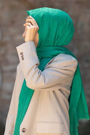 شال سبز زنانه پنبه ای NUR İPEK - کد 322976771