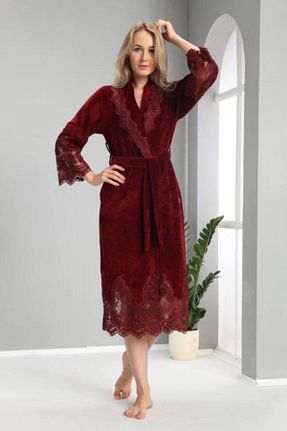 حوله پالتوئی زرشکی زنانه بامبو Nuşa - کد 48960662