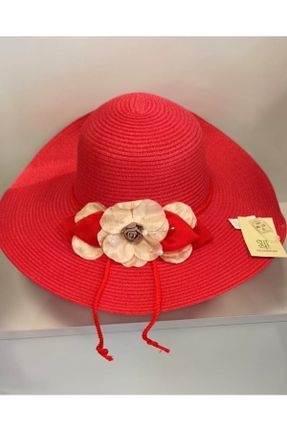 کلاه قرمز زنانه حصیری کد 321722884