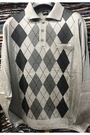 پلیور طوسی مردانه طرح دار MODA - کد 322108756