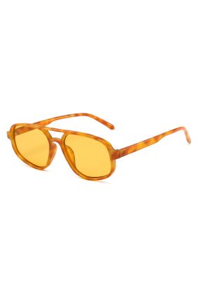 عینک آفتابی نارنجی زنانه 54 UV400 استخوان هندسی کد 322918025