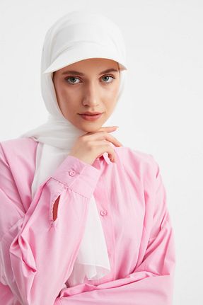 شال سفید زنانه پنبه ای Butikgiz - کد 324495492