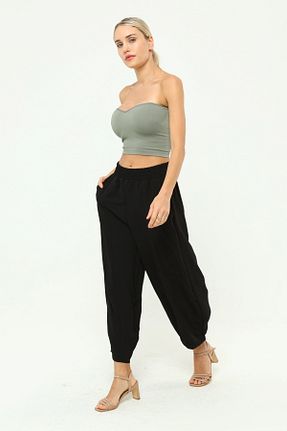 شلوار مشکی زنانه مخلوط کتان diaves - کد 323406499