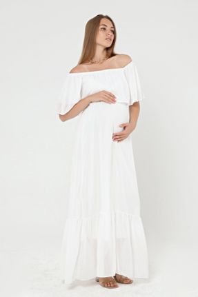 لباس حاملگی سفید زنانه بافتنی پلی استر کد 324431645