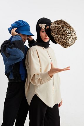 شال آبی زنانه پنبه ای Butikgiz - کد 324656239