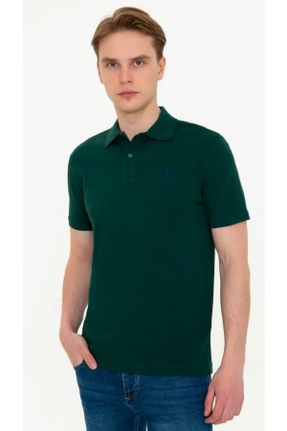 تی شرت سبز مردانه اسلیم فیت یقه پولو تکی کد 324904938