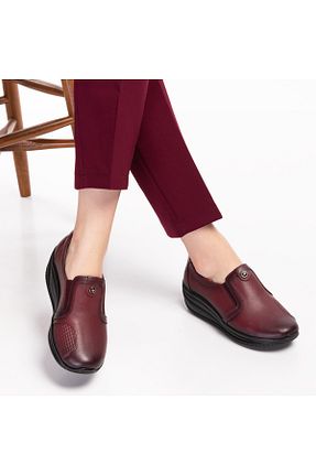 کفش کژوال زرشکی زنانه چرم خالص Mira Terlik - کد 165679164