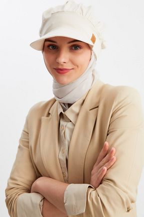 شال بژ زنانه پنبه ای Butikgiz - کد 324908413