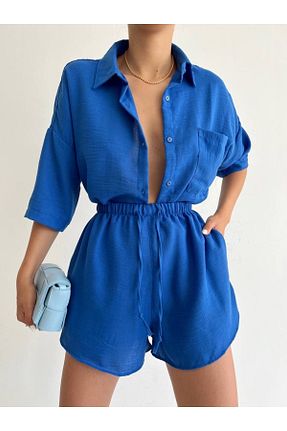 ست بالاتنه و پائین تنه آبی زنانه بافتنی LB Laluna Butik - کد 327615674