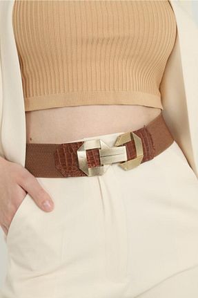 کمربند قهوه ای زنانه چرم مصنوعی Fiori - کد 135357432
