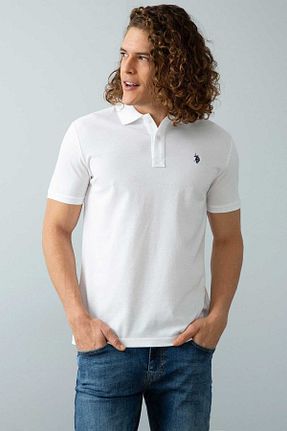 پولوشرت سفید مردانه پنبه ای U.S. Polo Assn. - کد 4945663