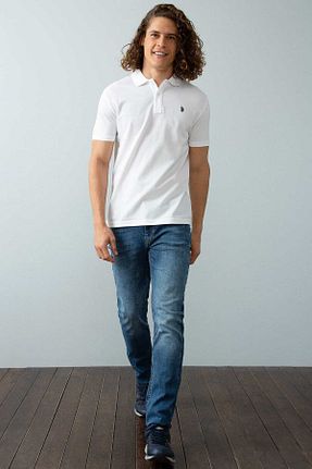پولوشرت سفید مردانه پنبه ای U.S. Polo Assn. - کد 4945663