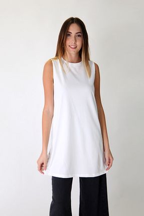 تونیک حجاب سفید زنانه بافتنی Essah Moda - کد 48410549