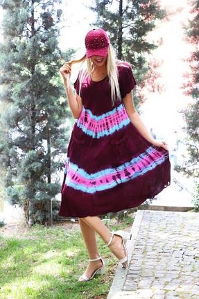 لباس زرشکی زنانه بافتنی YILSOY TEKSTİL - کد 45283100