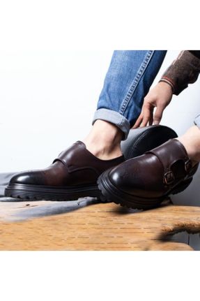 کفش کلاسیک قهوه ای مردانه چرم طبیعی کد 46824559
