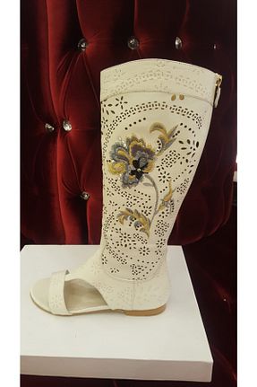 چکمه بژ زنانه چرم خالص Baldinini - کد 74174038