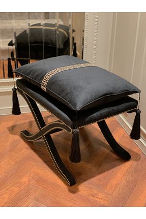 پوف و نیمکت مشکی مخمل ÖZKIŞ AKSESUAR - کد 65280852