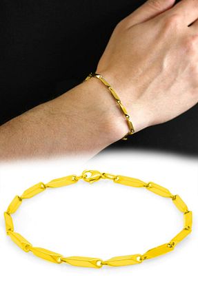 دستبند استیل (فولاد) طلائی مردانه استیل ضد زنگ The Collection - کد 133848680