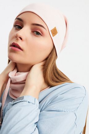 ست شال گردن و کلاه پشمی صورتی زنانه پنبه ای Butikgiz - کد 328651614