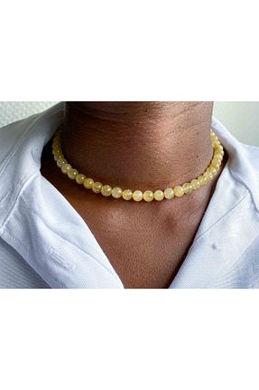 گردنبند جواهر زرد زنانه سنگ طبیعی Mucize Taş - کد 329125054