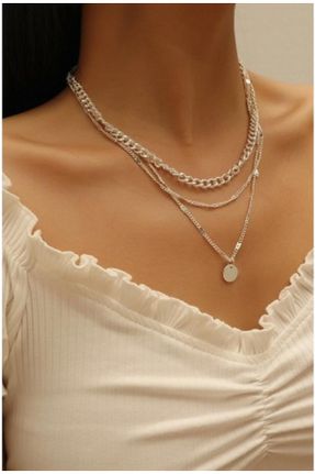 گردنبند جواهر زنانه فلزی کد 283461808