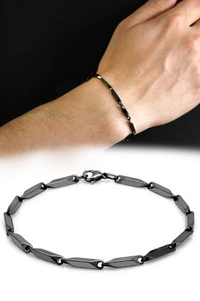 دستبند استیل (فولاد) مشکی مردانه استیل ضد زنگ The Collection - کد 133105806