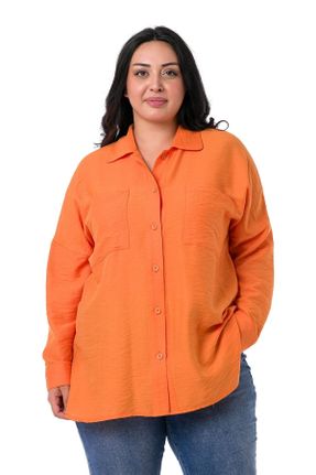 پیراهن نارنجی زنانه رگولار کد 329002666