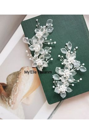 گیره سر سفید زنانه سنگ کریستال MyElle Tasarım - کد 329704013