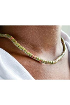 گردنبند جواهر سبز زنانه کد 329795631