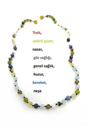گردنبند جواهر رنگی زنانه سنگ طبیعی Deniz Doğal Taş - کد 329394133