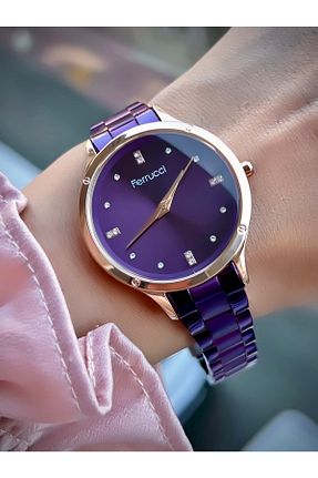 ساعت مچی بنفش زنانه 31-35 میلی متر Ferrucci - کد 329880805
