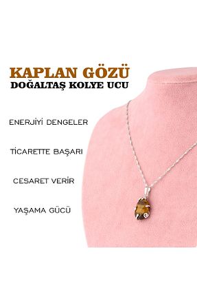 گردنبند جواهر قهوه ای زنانه سنگ OSMANLI DEĞERLİ TAŞ - کد 313382619