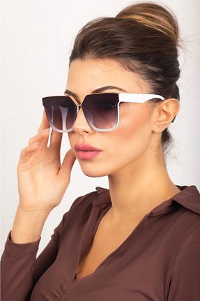 عینک آفتابی سفید زنانه UV400 Nilu Moda - کد 330116452
