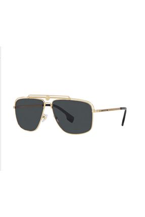 عینک آفتابی طلائی مردانه UV400 Versace - کد 330621774
