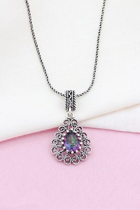گردنبند نقره بنفش زنانه 925 عیار Akyüz Gümüş - کد 330659745