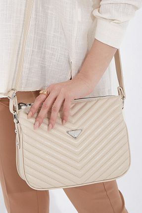 کیف دوشی بژ زنانه چرم مصنوعی Lifonbag - کد 330694675