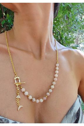 گردنبند جواهر صورتی زنانه سنگ serapis accessories - کد 305108795