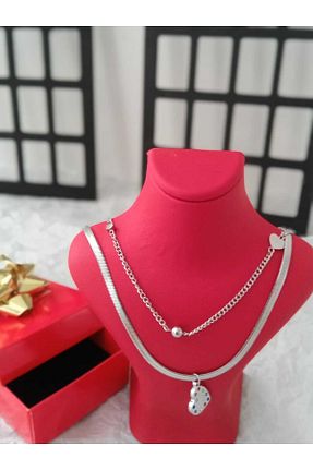 گردنبند استیل ( فولاد ) زنانه استیل ضد زنگ SNY HOBİ - کد 331357663
