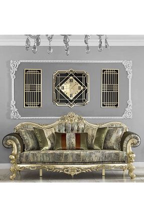 ساعت دیواری طلائی 37 x 42 Mitra Dekor - کد 324531487
