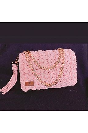کیف پورتفوی و کلاچ صورتی زنانه پارچه ای diamond macrome - کد 332339356