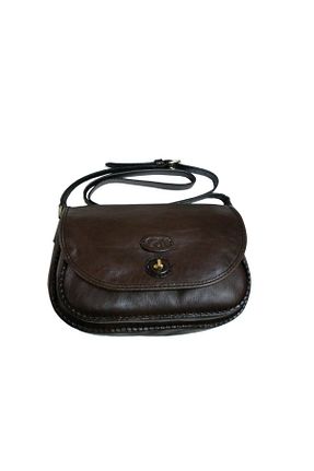کیف پستچی قهوه ای زنانه چرم خالص Gön - کد 68944765