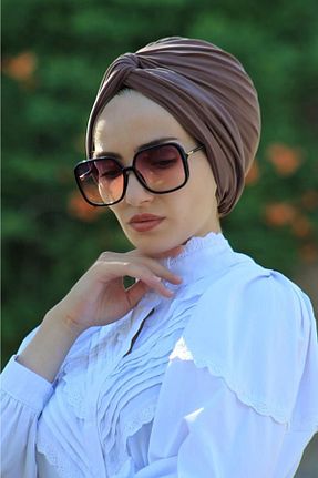 کلاه شنای حجاب قهوه ای زنانه Genel Markalar - کد 69351146