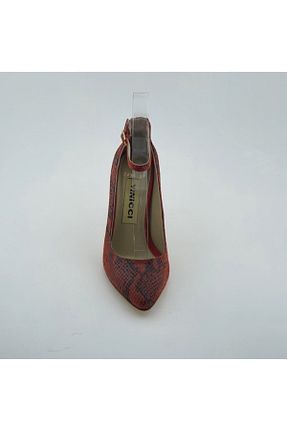 کفش پاشنه بلند کلاسیک قرمز زنانه چرم خالص VİNİCCİ AYAKKABI - کد 74408752