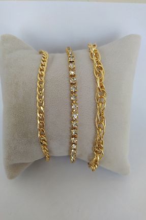 دستبند جواهر طلائی زنانه روکش طلا KOBA - کد 74420066