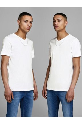 تیشرت اسپرت سفید مردانه پنبه ای Jack & Jones - کد 74478007