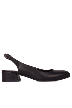 کفش کلاسیک مشکی زنانه چرم مصنوعی پاشنه کوتاه ( 4 - 1 cm ) پاشنه ساده کد 46909498